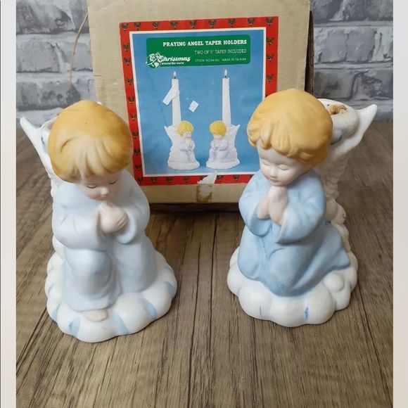 praying angels taper candle holders - Picture 1 of 6